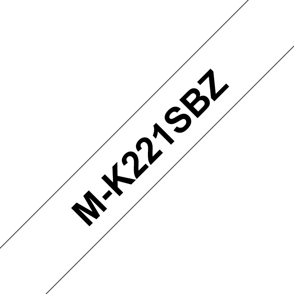 Brother Schriftband M-K M-K221S | 9 mm | Schwarz auf Weiß | 4 m
