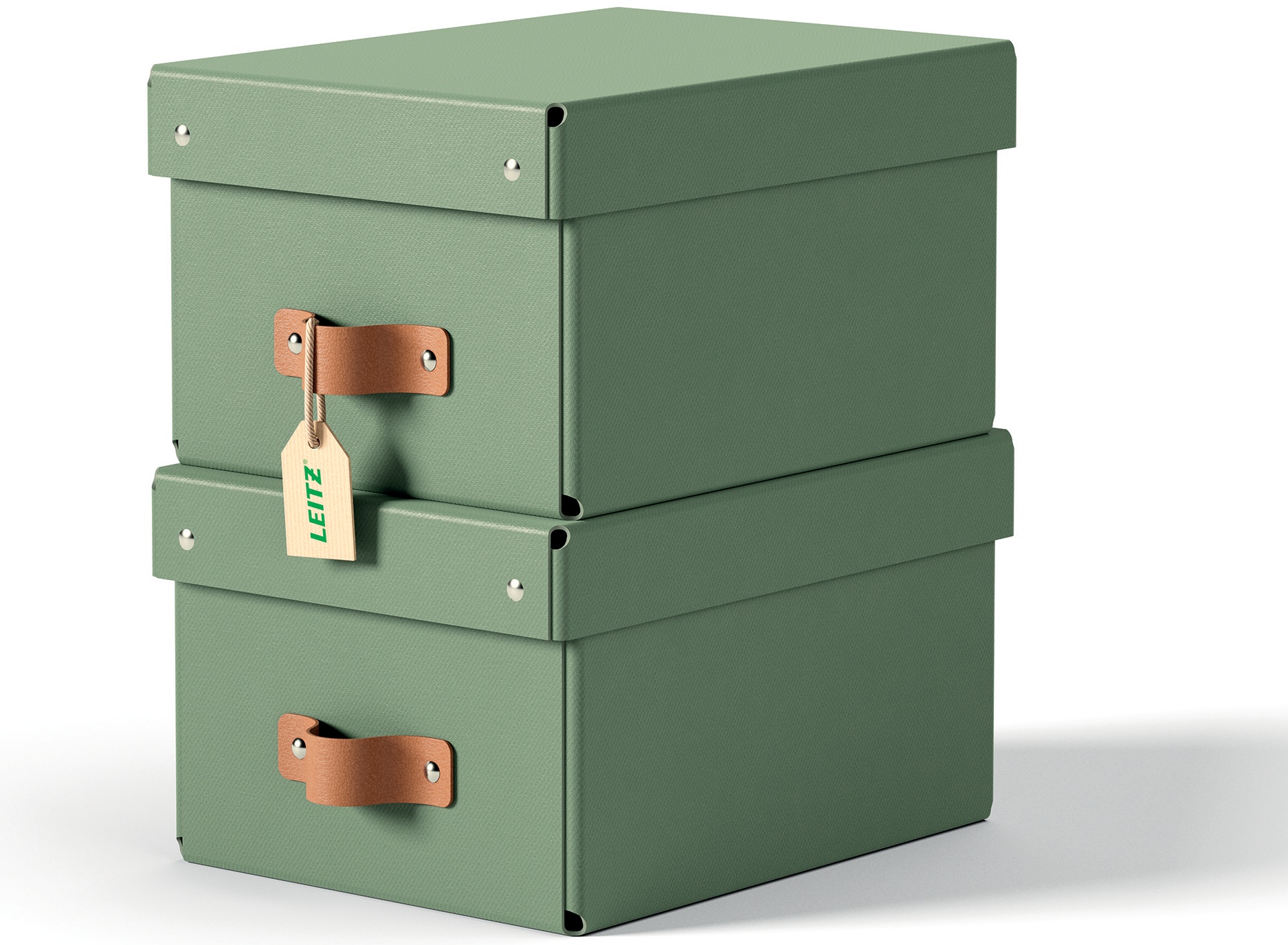 Leitz Aufbewahrungsbox Puro | 7 l | 20 x 28 x 15 cm | Grün | 2er-Pack