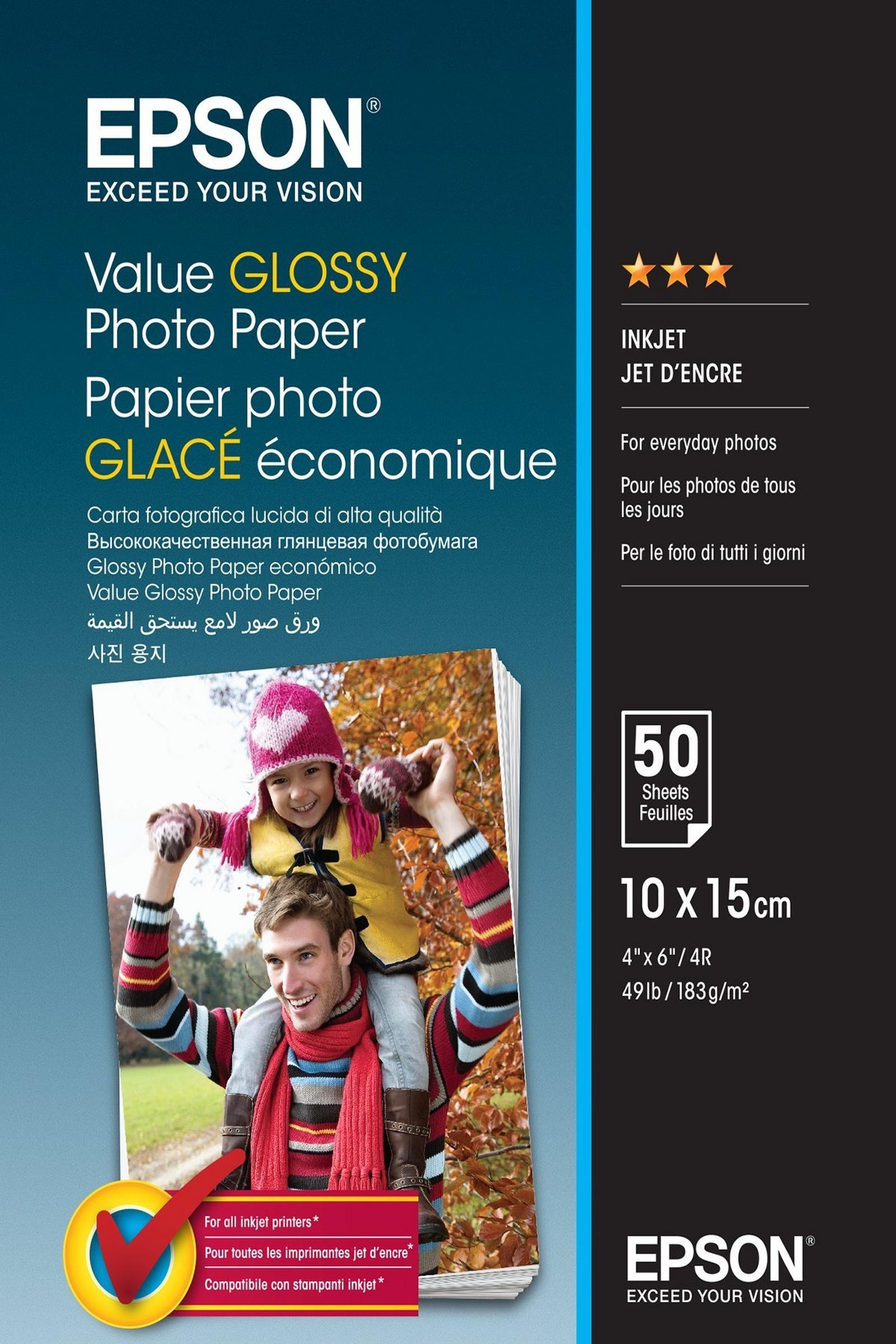 Epson Fotopapier C13S400038 Hochglänzend | 10x15 cm | 183 g/m² | 50 Blatt