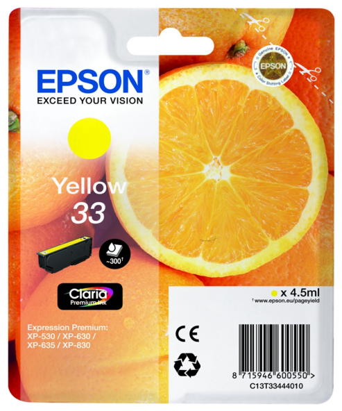 Original Epson 33 | C13T33444012 Tinte Gelb