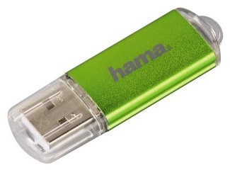 Hama Laeta USB-Stick | 64 GB | USB 2.0 (USB-A) | 10 MB/s | Grün/Transparent
