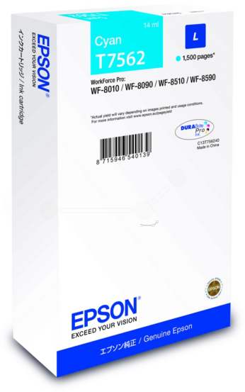 Original Epson T7562 | C13T756240 Tinte Cyan