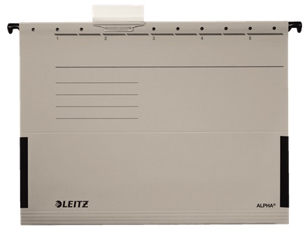 Leitz Hängetasche ALPHA 1986 | DIN A4 | Karton | Grau | 5er-Pack