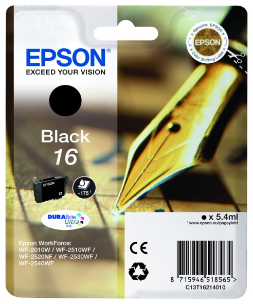 Original Epson 16 | C13T16214012 Tinte Schwarz