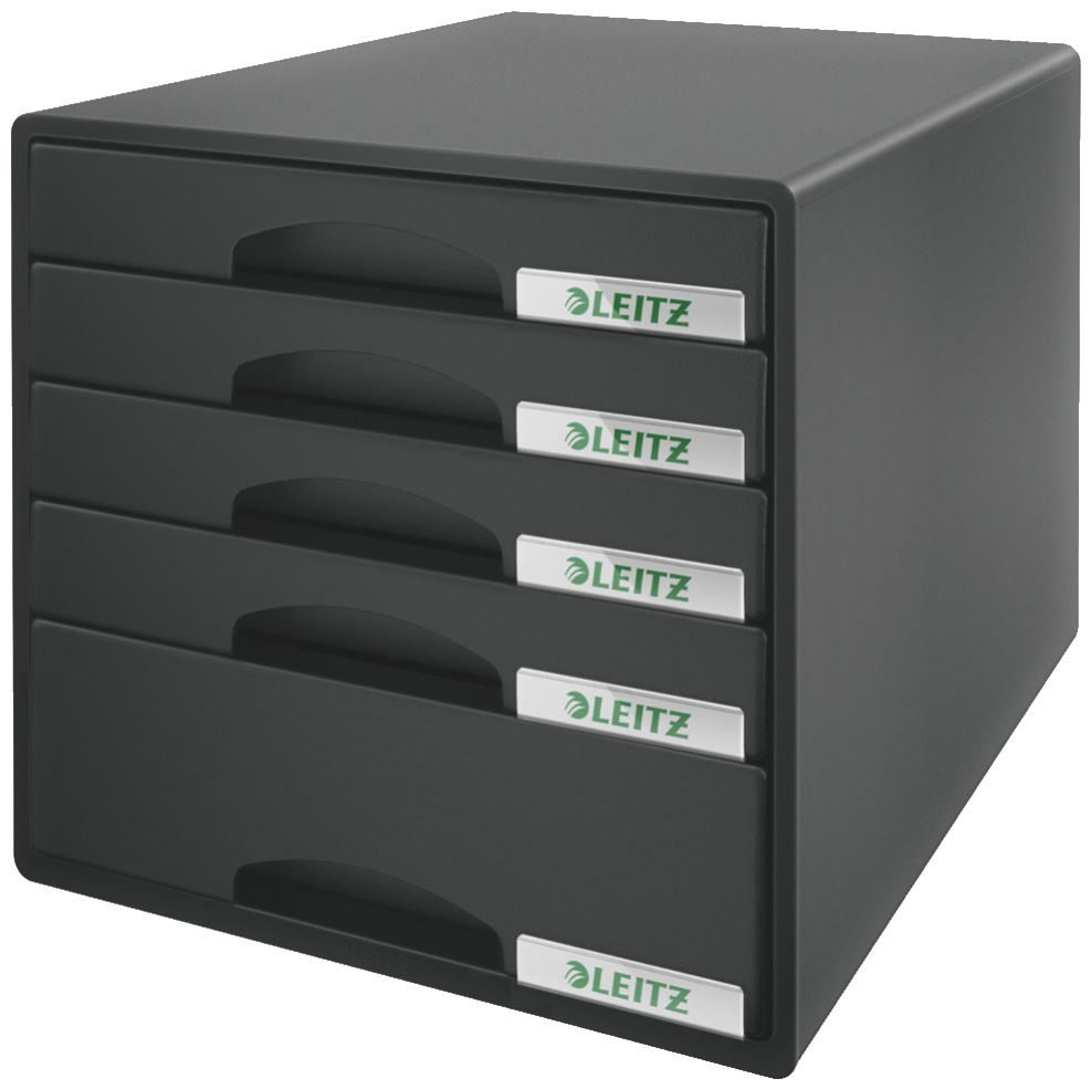 Leitz Schubladenbox Plus | Schwarz | Kunststoff