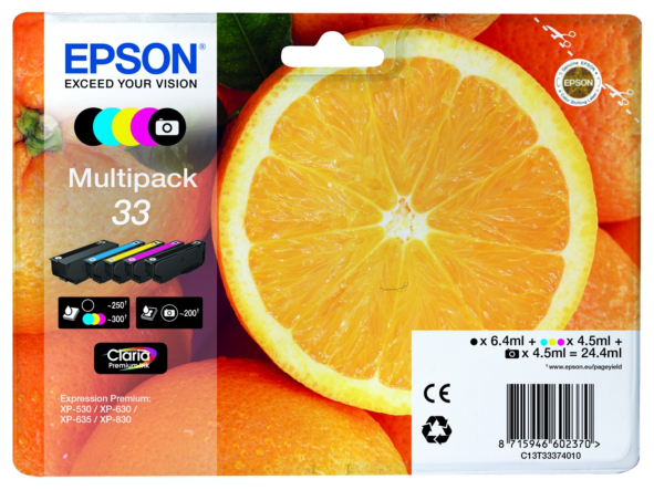 Original Epson 33 | C13T33374011 Tinte 5 Farben Spar Set