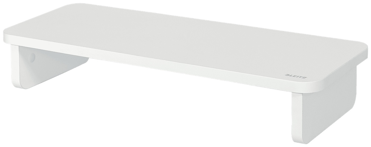 Leitz Ergo Monitorständer | für 1 Monitor | bis 24" | bis 20 kg | Standfuß | höhenverstellbar | Weiß
