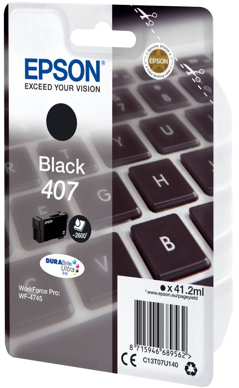 Original Epson 407 | C13T07U140 Tinte Schwarz