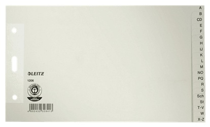 Leitz Register 1206 | DIN A5 | A-Z · 20-teilig | Grau
