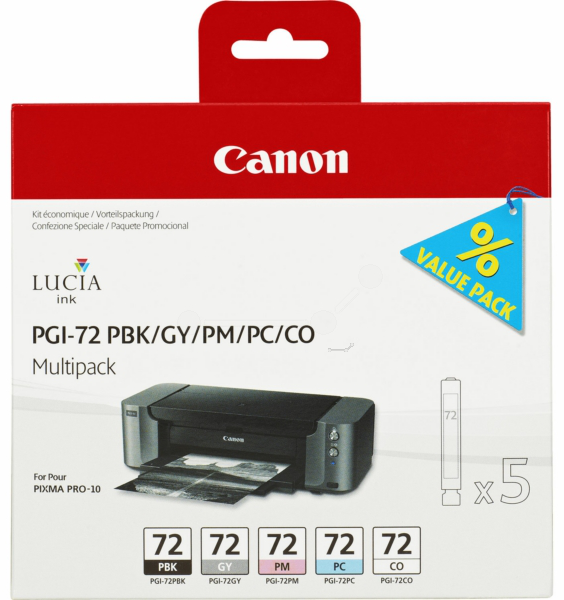 Original Canon 6403B007 | PGI72 Tinte PBK/GY/PM/PC/CO Spar Set