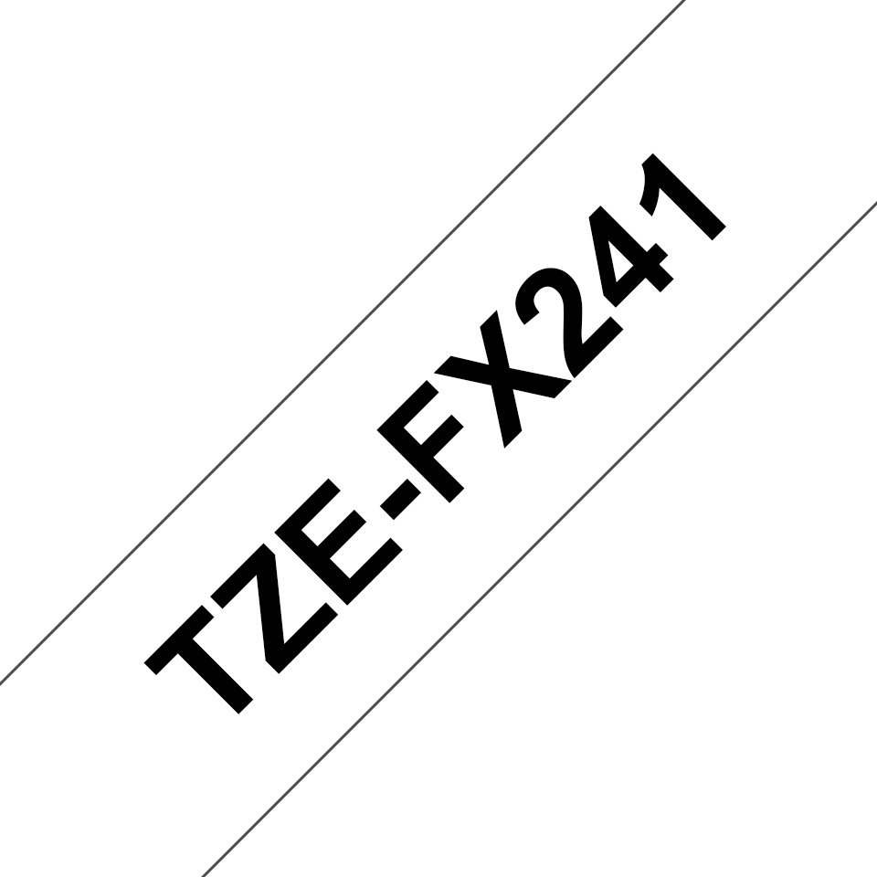 Brother Schriftband TZe-FX241 | 18 mm | Schwarz auf Weiß | 8 m