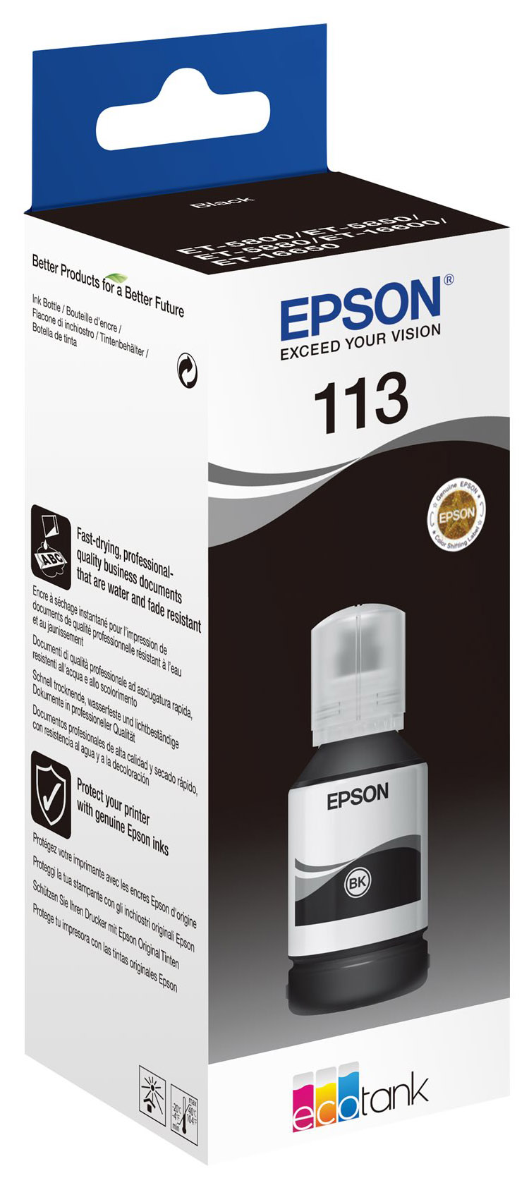 Original Epson EcoTank 113 | C13T06B140 Tintenflasche Schwarz