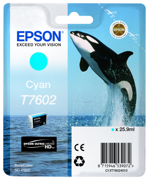 Original Epson T7602 | C13T76024010 cyan Tintenpatrone