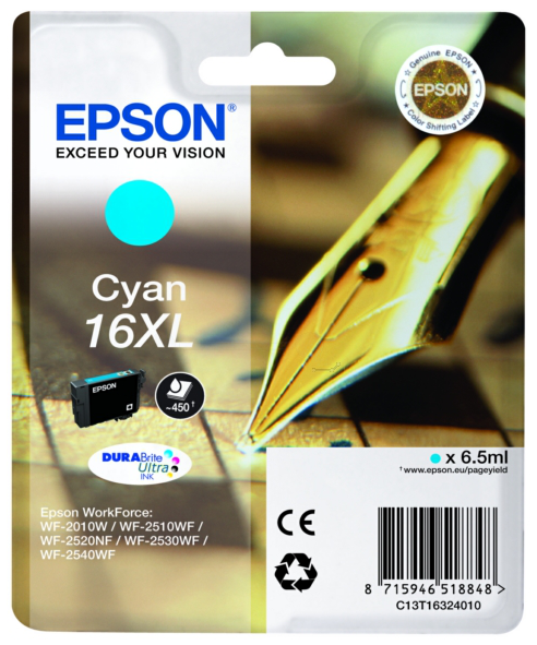 Original Epson 16XL | C13T16324012 Tinte Cyan  XL