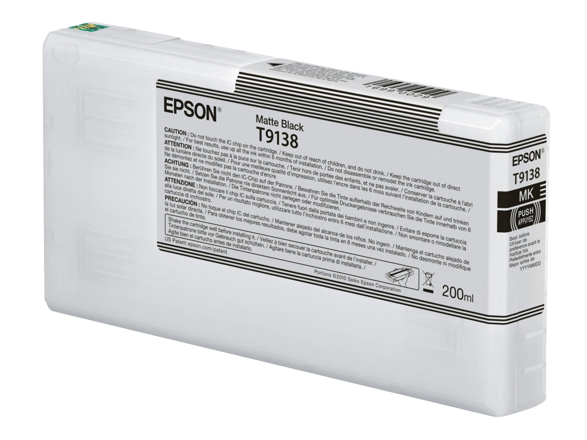 Original Epson T9138  | C13T913800 Tinte Matt Schwarz