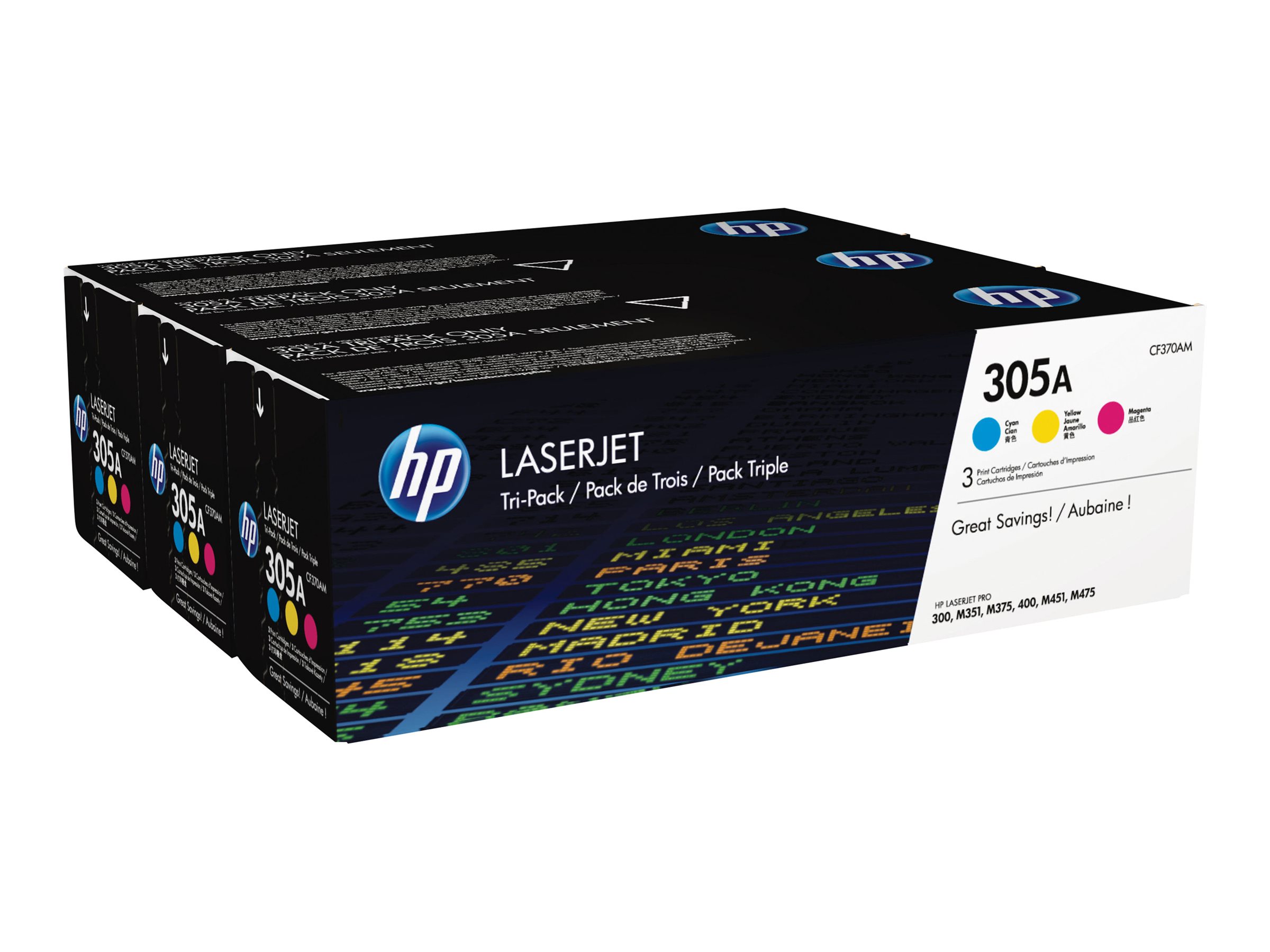 Original HP CF370AM | 305A Toner C/M/Y Spar Set