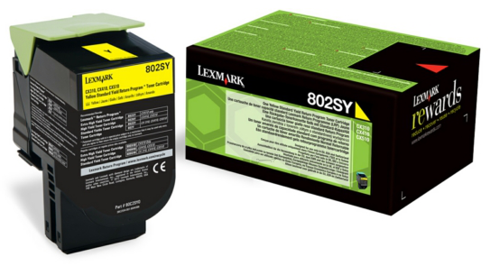 Original Lexmark 80C2SY0 / 802SY Toner Gelb