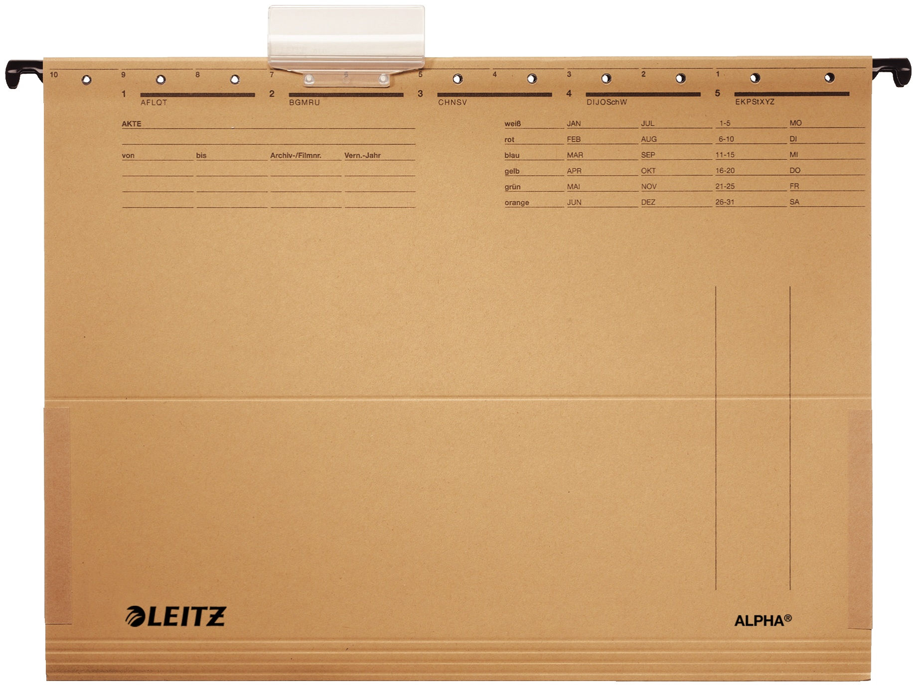Leitz Hängetasche ALPHA 1916 | DIN A4 | Karton, Metall | Braun | 25er-Pack