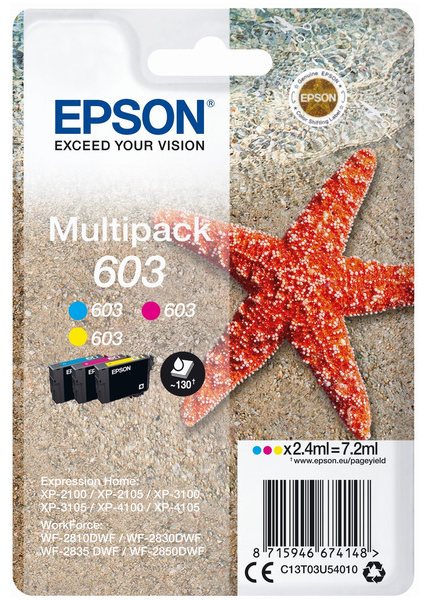 Original Epson 603 | C13T03U54010 Tinte | 3er-Pack