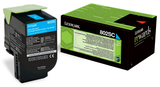 Original Lexmark 80C2SC0 / 802SC Toner Cyan