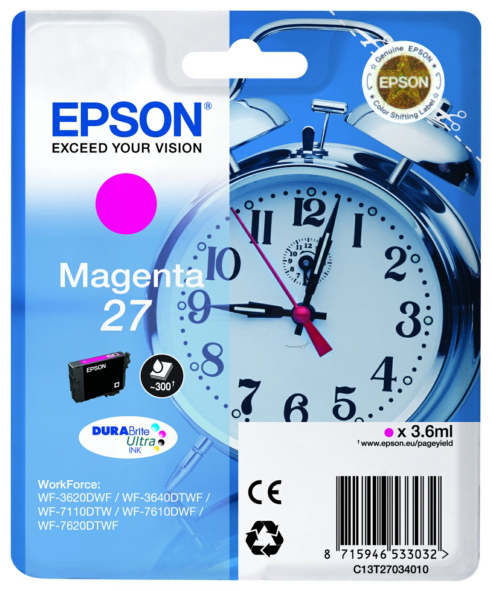 Original Epson 27 | C13T27034012 Tinte Magenta