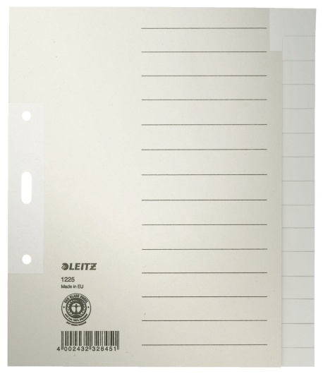 Leitz Register 1225 | DIN A5 | blanko · 15-teilig | Grau