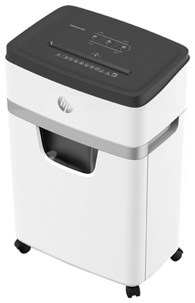 HP OneShred 18CC Aktenvernichter | P-5 Mikroschnitt | 18 Blatt | 25 l | Weiß/Schwarz