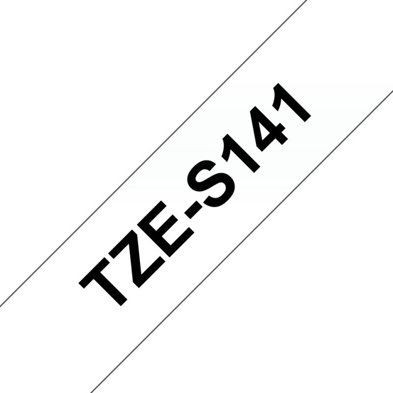 Brother Schriftband TZe-S141 | 18 mm | Schwarz auf Transparent | 8 m
