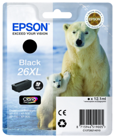 Original Epson 26XL | C13T26214012 Tinte Schwarz XL