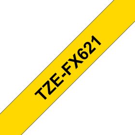 Brother Schriftband TZe-FX621 | 9 mm | Schwarz auf Gelb | 8 m