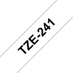 Brother Schriftband TZe-241 | 18 mm | Schwarz auf Weiß | 8 m