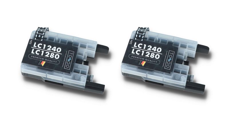 Tonoo® Tinte ersetzt Brother LC1280XLBKBP2DR Schwarz Doppelpack XL