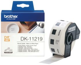 Brother Etikettenrolle DK-11219 | 12 mm rund | Weiß | Papier