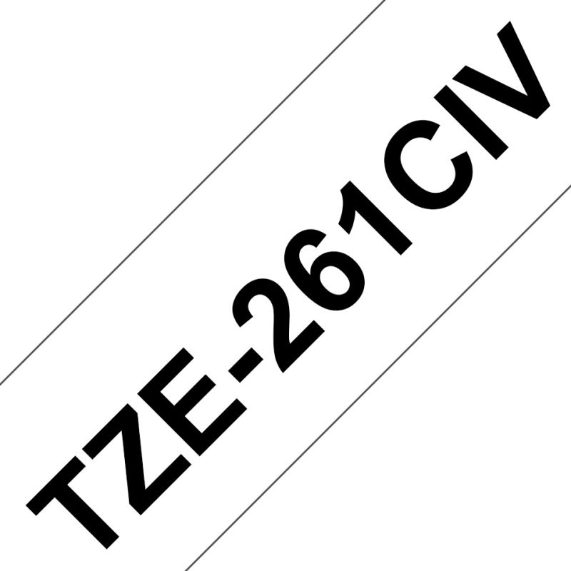 Brother Schriftband TZe-261CIV | 36 mm | Schwarz auf Weiß | 8 m