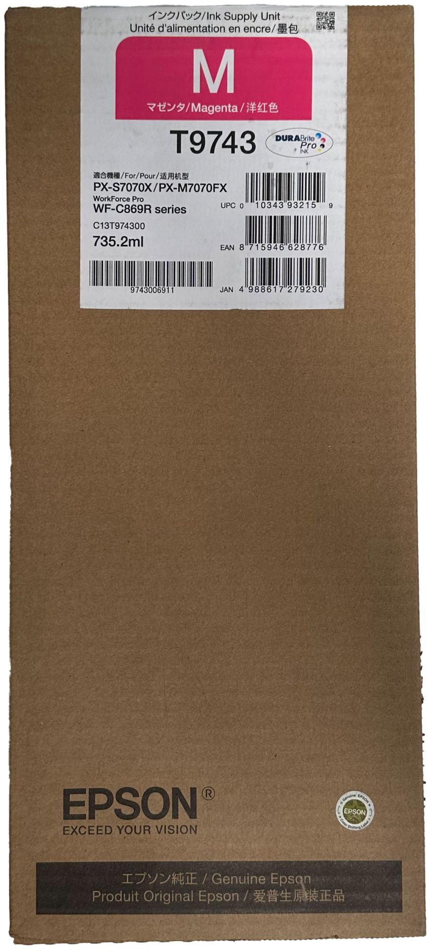 Original Epson T9743 | C13T974300 | C13T97430N Tinte Magenta XL