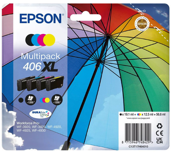 Original Epson 406XL | C13T17H64010 Tintenpatrone BK/C/M/Y XL