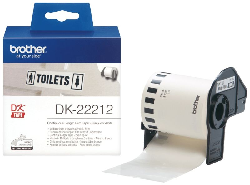 Brother Endlosetikett DK-22212 | 62 mm | Weiß | Folie