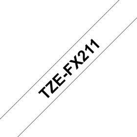 Brother Schriftband TZe-FX211 | 6 mm | Schwarz auf Weiß | 8 m
