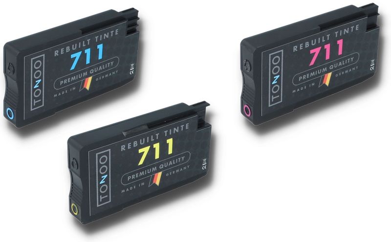 Tonoo® Tinte ersetzt HP P2V32A | 711 C/M/Y Spar Set