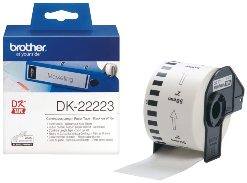 Brother Endlosetikett DK-22223 | 50 mm | Weiß | Papier