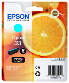 Original Epson 33 | C13T33424012 Tinte Cyan