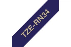 Brother Schriftband TZe-RN34 | 12 mm | Gold auf Blau | 4 m