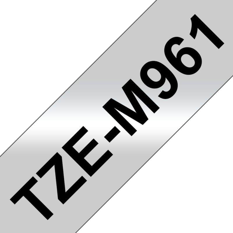 Brother Schriftband TZe-M961 | 36 mm | Schwarz auf Silber | 8 m