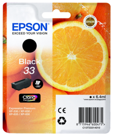 Original Epson 33 | C13T33314012 Tinte Schwarz