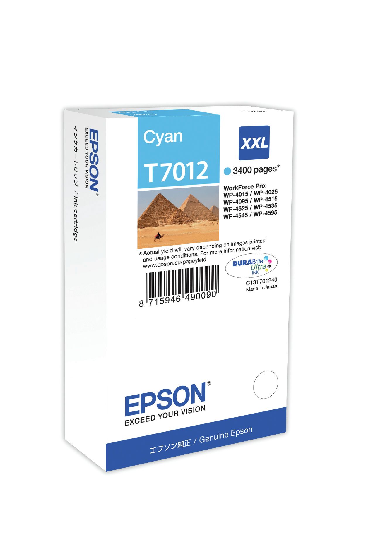 Original Epson T7012 | C13T70124010 Tinte Cyan XXL