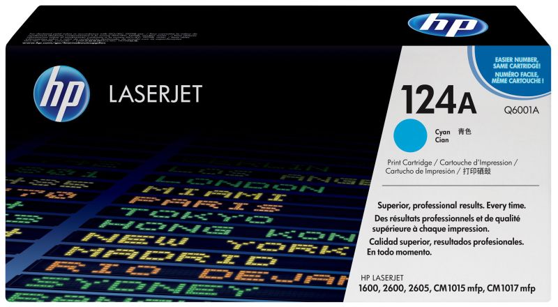 Original HP Q6001A | 124A Toner Cyan ( Schwarz - Weiße Box )