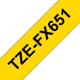 Brother Schriftband TZe-FX651 | 24 mm | Schwarz auf Gelb | 8 m