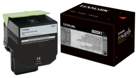 Original Lexmark 80C0X10 / 800X1 Toner Schwarz