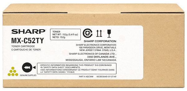 Original Sharp MX-C52TY Toner Gelb