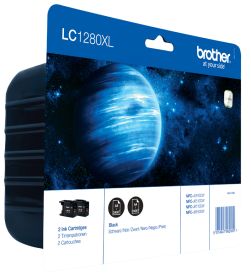 Original Brother LC1280XLBKBP2DR Tinte Schwarz Doppelpack XL ( 2027 ) B-Verpackung